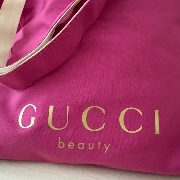 GUCCI Reversible Fuchsia and Cream Canvas Tote Bag - Picture 2 of 7